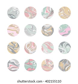 Marble texture background. Abstract vector pattern in circle. Pastel color backdrop, banners. Pink texture. Blue colorful logo, logotype card, exclusive certificate gift luxury voucher.