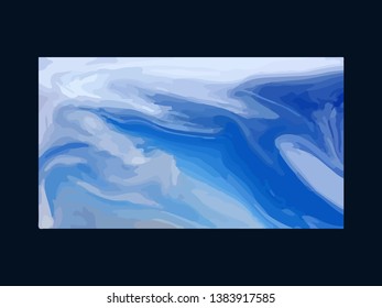 Marble texture background in blue wavy pattern .