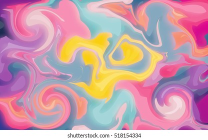 Marble texture background in bright colors. Tender background with swirls. Marble effect. Vector illustration for your graphic design.