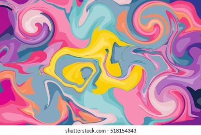 Marble texture background in bright colors. Tender background with swirls. Marble effect. Vector illustration for your graphic design.