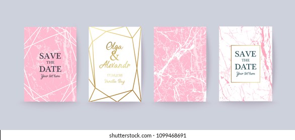 	
Marble  texture background with geometric frame and gold. Modern design for wedding card, invitation, birthday, cover, flyer, brochure. Luxury branding identity. Vector illustration.