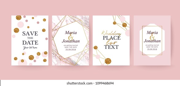 	
Marble  texture background with geometric frame and gold. Modern design for wedding card, invitation, birthday, cover, flyer, brochure. Luxury branding identity. Vector illustration.