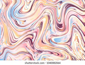 Marble texture background. Liquid marble texture abstract design. Natural watercolor marbling pattern. Fabric and gift wrapping paper design. Vector illustration