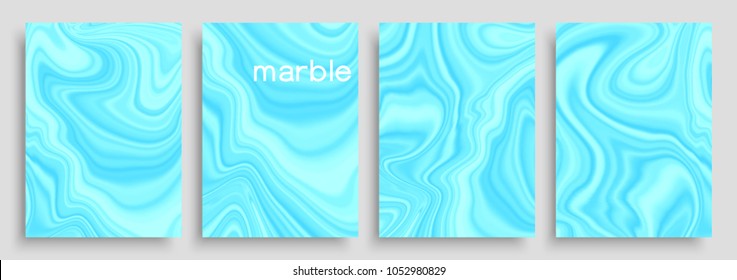 Marble texture background set. Colorful trendy artistic backgrounds.