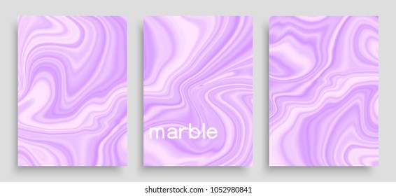 Marble texture background set. Colorful trendy artistic backgrounds.