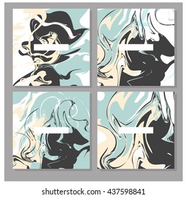 Marble texture card. Set of universal cards.Trendy colors. Modern design wedding, anniversary, birthday, Valentine's day, party. Design for poster, card, invitation, placard, brochure, flyer. 