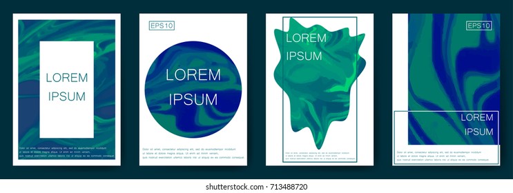 Marble texture covers set. Colorful artistic backgrounds. EPS10 Vector.