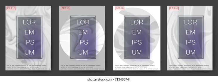 Marble texture covers set. Colorful artistic backgrounds. EPS10 Vector.
