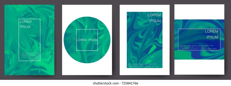 Marble texture covers set. Colorful artistic backgrounds. EPS10 Vector.