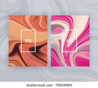 Marble texture covers set. Colorful artistic backgrounds. 
Holographic background for your design. Trendy design. Eps10 layered vector. 
