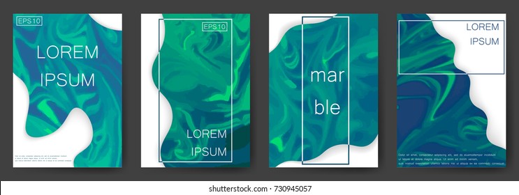 Marble texture covers set. Colorful artistic backgrounds. EPS10 Vector.