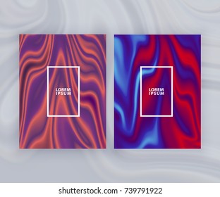 Marble texture covers set. Colorful artistic backgrounds. 
Holographic background for your design. Trendy design. Eps10 layered vector. 