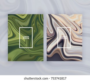 Marble texture covers set. Colorful artistic backgrounds. Holographic background for your design. Trendy design. Eps10 layered vector.