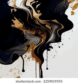 Diseño de textura de mármol, superficie de mármol dorado en color, líneas curvadas, diseño de fondo abstracto brillante - Ilustración vectorial