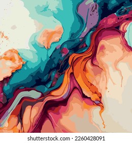 Diseño de textura de mármol, superficie de mármol multicolor colorida, líneas curvadas, fondo de diseño abstracto brillante - Ilustración vectorial