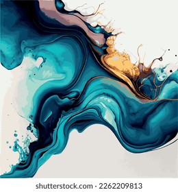 Marble texture design, colorful multicolored marble surface, curved lines, bright abstract design background - Vector illustration