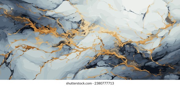 Marble texture design, colorful multicolored marble surface, curved lines, bright abstract design background - Vector illustration