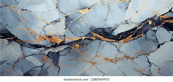 Marble texture design, colorful multicolored marble surface, curved lines, bright abstract design background - Vector illustration