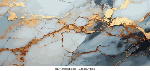 Marble texture design, colorful multicolored marble surface, curved lines, bright abstract design background - Vector illustration