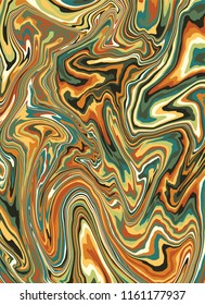 Marble texture. Divorces of colored paints. Abstract background of mixed liquid oils. Vector illustration