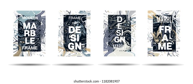 Marble Texture Dynamic Frame Vector Layout. Liquid Paint Suminagashi Ad, Music, Party Poster, Congratulations Card, Cover Background. Gradient Overlay Border, Dreamy Vector Marble Texture Design