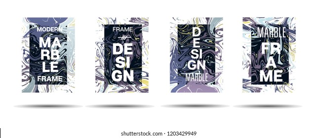 Marble Texture Dynamic Frame Vector Design. Suminagashi Liquid Paint Ad, Music, Party Poster, Motivational Card, Cover Background. Gradient Overlay Border, Abstract Marble Texture Design with Text
