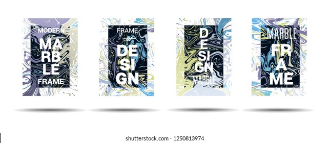 Marble Texture Dynamic Frame Vector Design. Suminagashi Bright Liquid Paint Ad, Music Poster, Motivational Card, Cover Background. Gradient Overlay Border, Abstract Vector Marble Texture Design