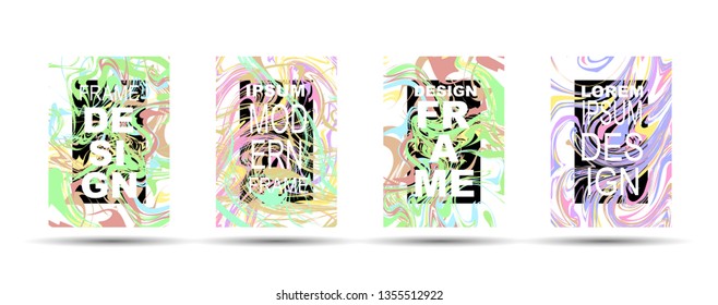 Marble Texture Dynamic Frame Vector Layout. Suminagashi Hologram Liquid Paint Ad, Music Poster, Motivational Card, Cover Background. Gradient Overlay Border, Fluid Liquid Shape Vector Marble Texture
