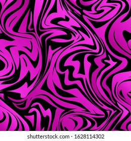 Marble texture with effect liquid flow. Seamless pattern. Suminagashi background. Surface with fluid stains. Elegant pink marble backdrop. Marbling splash. Design for fashion. Stone paint. Vector