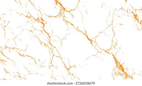 Marble texture with orange veins on white background