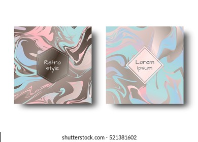 Marble texture pink. Marbling ink. Art nouveau vector. Holiday pattern. Set for cover, flyers, leaflets, promotional offers, banners, brochures, booklets.