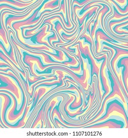 Marble texture. Rainbow pastel tones. Psychedelic background. Fantasy colorful card. Fluid painting. Vector illustration