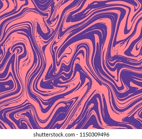 Marble texture seamless background. Abstract liquid fluid effect color pattern. Textile colorful seamless pattern cover, wrapping paper background. Ebru aqua ink painting on water. Vector. EPS 8