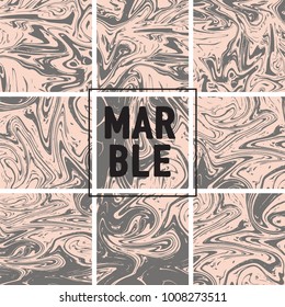 Marble Texture Set. Beige, Pink Gold, Grey Ink Wash Texture Collection. Japanese Suminagashi Painting. Asian Background. Stone Design, Marble Texture Background Set. Glamour VIP Elegant Pattern