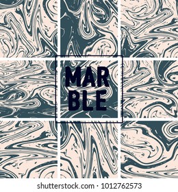 Marble Texture Set. Beige, Pink Gold, Grey Ink Wash Texture Collection. Japanese Suminagashi Painting. Watercolor Splashes. Realistic Stone Design, Marble Texture Set. Funky Trendy Hipster Pattern