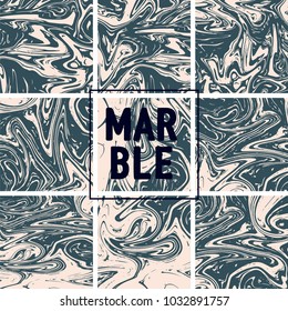 Marble Texture Set. Beige, Pink Gold, Grey Ink Wash Pattern Collection. Japanese Suminagashi Painting. Watercolor Splashes. Stone Design, Marble Texture Background Set. Funky Trendy Hipster Pattern