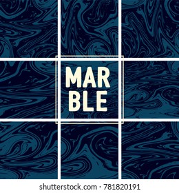 Marble Texture Set. Indigo Blue, Grey, Black Ink Wash Collection. Japanese Suminagashi Painting. Tradinitonal Crafts. Acrylic Design, Marble Texture Background Set. Rich VIP Noble Trendy Pattern