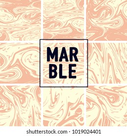 Marble Texture Set. Pink, Cream White Ink Wash Pattern. Japanese Suminagashi Painting. Tradinitonal Crafts. Stone Design, Marble Texture Background Set. Rich VIP Noble Trendy Pattern