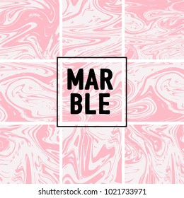Marble Texture Set. Pink, Cream White Ink Wash Pattern. Japanese Suminagashi Painting. Tradinitonal Crafts. Stone Design, Marble Texture Background Set. Rich VIP Noble Trendy Pattern