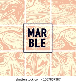 Marble Texture Set. Pink, Cream White Ink Wash Pattern. Japanese Suminagashi Painting. Watercolor Splashes. Stone Design, Marble Texture Background Set. Amazing Futuristic Pattern