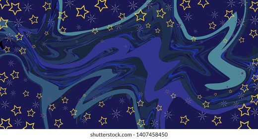 Marble texture. Stars on the marble texture. Stars. Scattered stars. Winding texture. Abstract background. Marble texture. Background for greeting card. Background for banner. Vector graphics