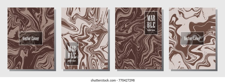 Marble texture vector invitation or journal template. Memphis marble suminagashi or ebru effect, watercolor, oil or paint splashes texture background. Journal layouts graphic design.