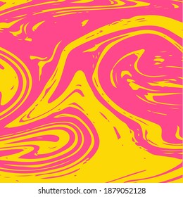Marble Texture Vector Pink Liquid Paint Background. Fluid Paint Suminagashi Modern Pattern for Ice Cream, Cosmetics Ads, Stone Granite Design. Hipster Stone Marble Texture, Cool Neon Painting Splashes