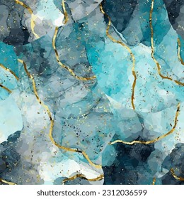 Marble texture, waves, watercolor. Vector seamless pattern. For print, design, wallpaper, fabric, paper.	
