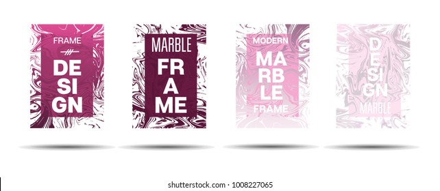 Marble Textured Border.  Vector Funky Hipster Border for Sale Ads, Congratulations. Marble Textured Minimal Cover, Business Card, Music Poster Design Dynamic Funky Creative Neon Colored Banner.