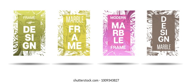 Marble Textured Border.  Vector Funky Hipster Border for Sale Ads, Congratulations. Marble Textured Cool Cover, Business Card, Music Poster Design Dynamic Funky Creative Neon Colored Banner.