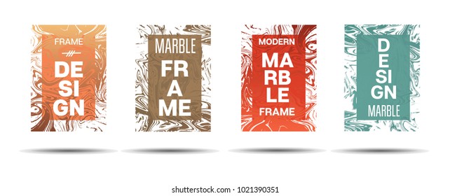 Marble Textured Border.  Vector Funky Hipster Border for Sale Ads, Congratulations. Marble Textured Minimal Cover, Business Card, Music Poster Design Dynamic Funky Creative Neon Colored Banner.