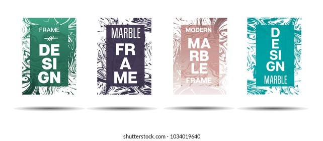 Marble Textured Border.  Vector Funky Hipster Border for Sale Ads, Congratulations. Modern Cover, Business Card, Music Poster Marble Textured Design Dynamic Futuristic Creative Suminagashi Banner.