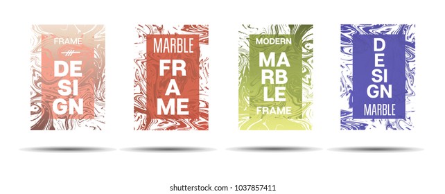Marble Textured Border.  Vector Funky Hipster Border for Sale Ads, Congratulations. Marble Textured Minimal Cover, Business Card, Music Poster Design Dynamic Funky Creative Neon Colored Banner.