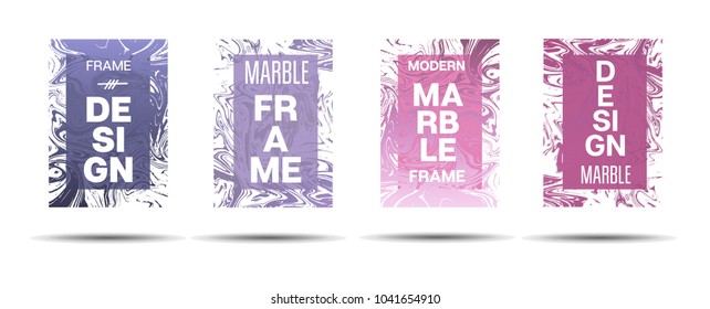 Marble Textured Border.  Vector Funky Hipster Border for Text, Sale, Announcement. Marble Textured Minimal Cover, Business Card, Music Poster Design Dynamic Funky Creative Neon Colored Banner.